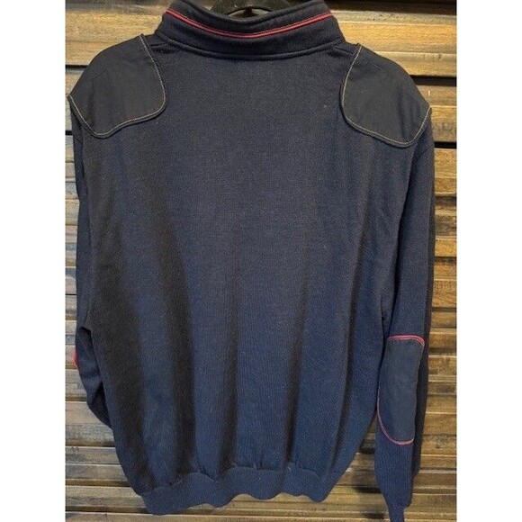 ORVIS 1/4 ZIP 100% MERINO WOOL Upton Navy Sweater Men’s Size XL Elbow Patches - Picture 7 of 13